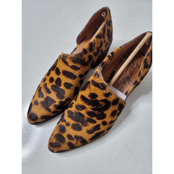 Zodiac Maddie Calf Hair Booties Leopard Animal Print Almond Toe Slip On SZ 7 New - Picture 2 of 7